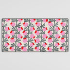 Minimal nordic flower pink Desk Mat Gallery Image 3