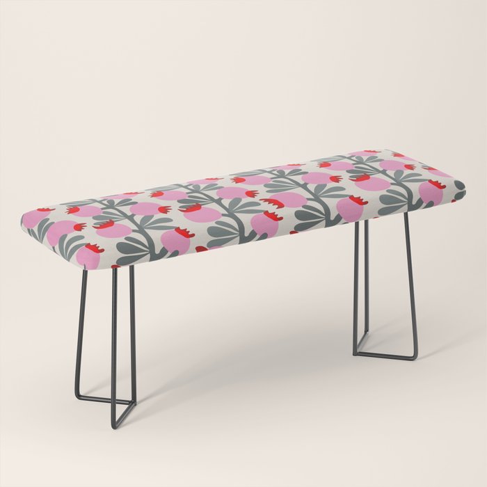 Minimal nordic flower pink Bench Gallery Image 1