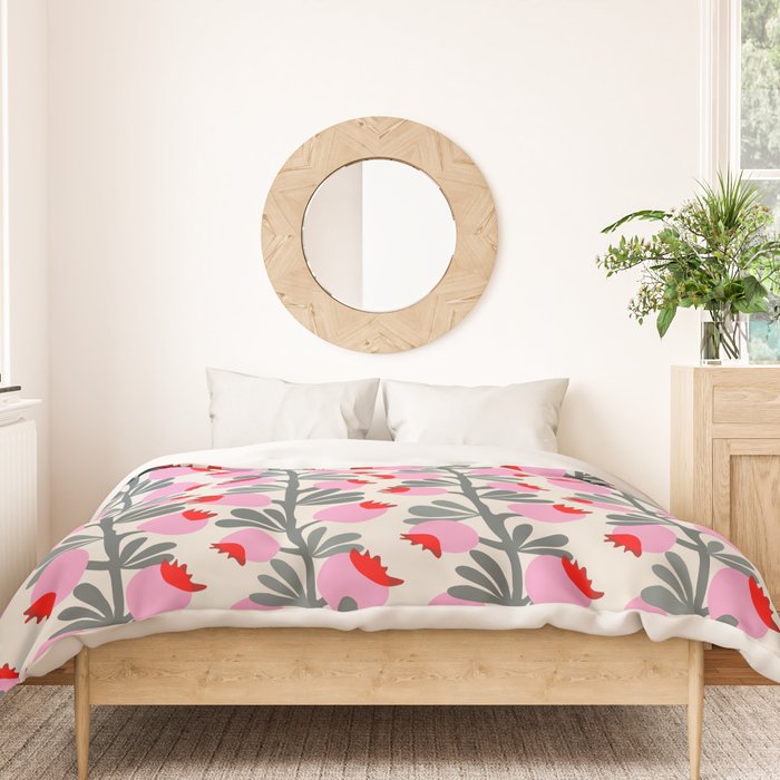 Minimal nordic flower pink Duvet Cover Gallery Image 3