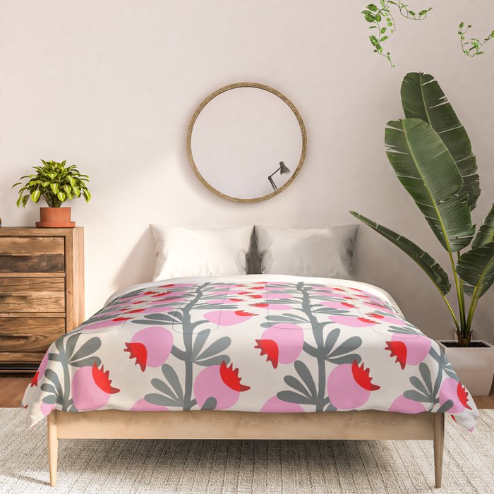 Minimal nordic flower pink Comforter Gallery Image 3