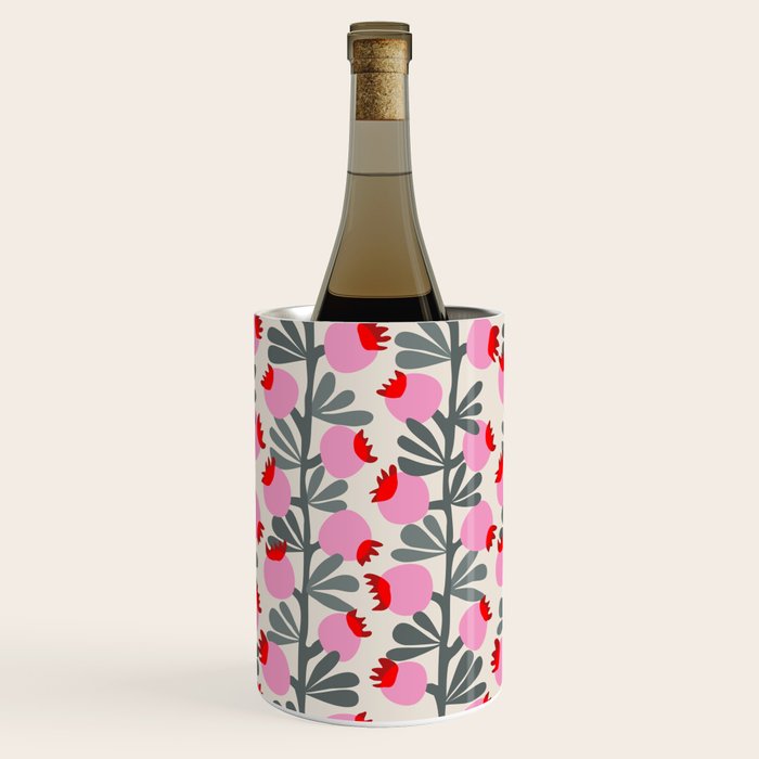 Minimal nordic flower pink Wine Chiller Gallery Image 1