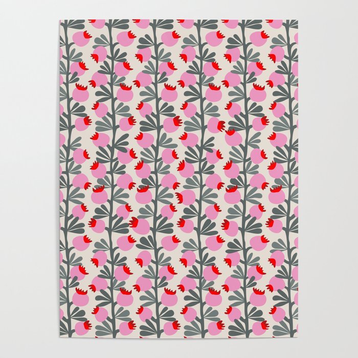 Minimal nordic flower pink Poster Gallery Image 4