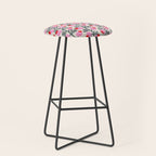 Minimal nordic flower pink Stool Gallery Image 1