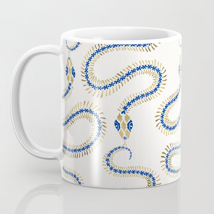Snake Skeleton - Navy & Gold Palette Coffee Mug Gallery Image 3