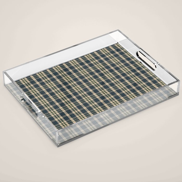 North Country Plaid - classic blue and green Acrylic Tray Gallery Image 1