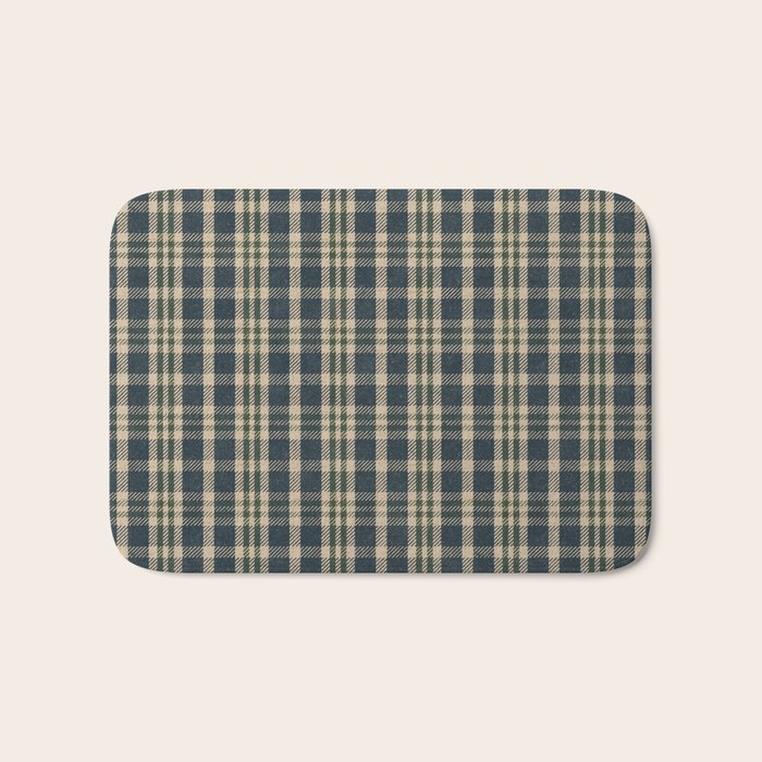 North Country Plaid - classic blue and green Bath Mat Gallery Image 1