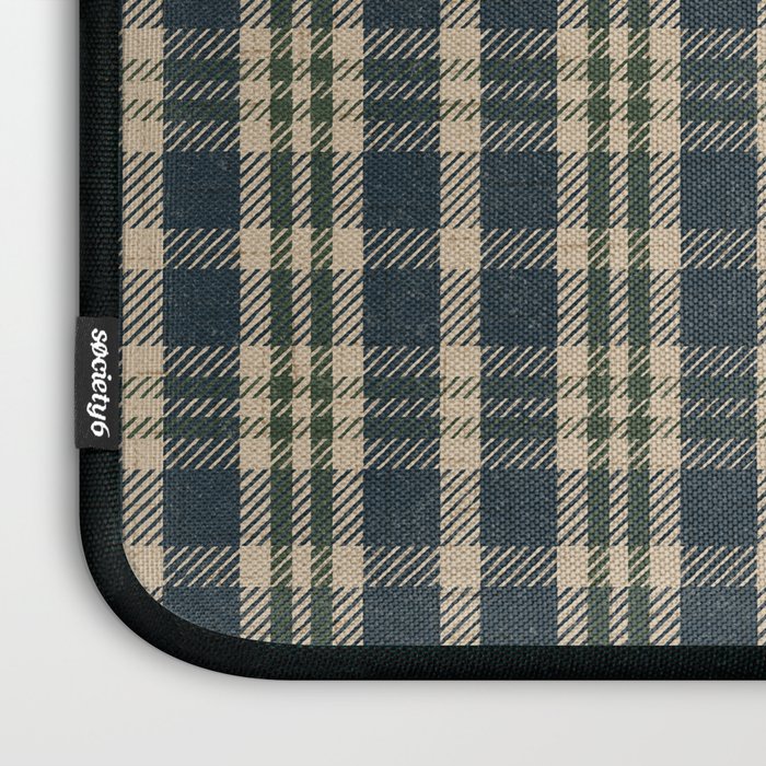 North Country Plaid - classic blue and green Laptop Sleeve Gallery Image 3