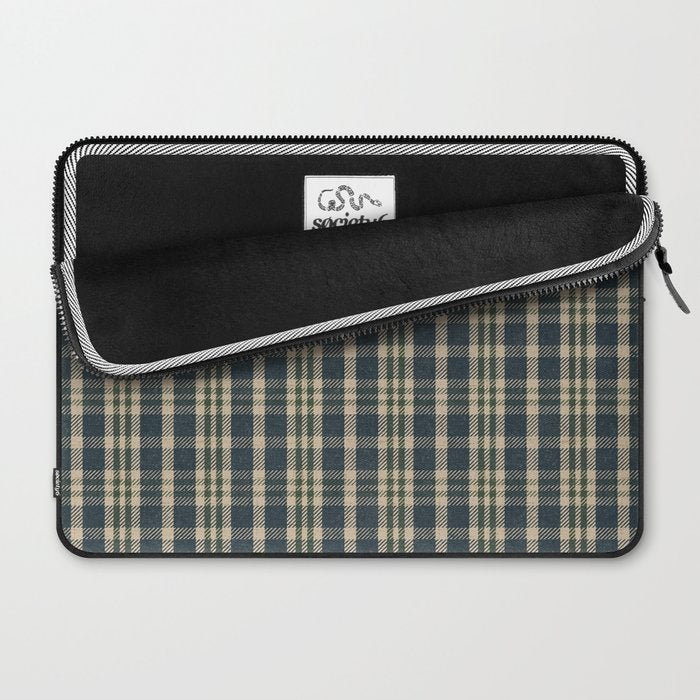 North Country Plaid - classic blue and green Laptop Sleeve Gallery Image 2