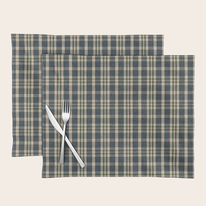 North Country Plaid - classic blue and green Placemat Gallery Image 1