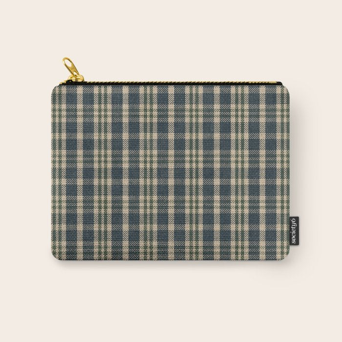 North Country Plaid - classic blue and green Carry All Pouch Gallery Image 1