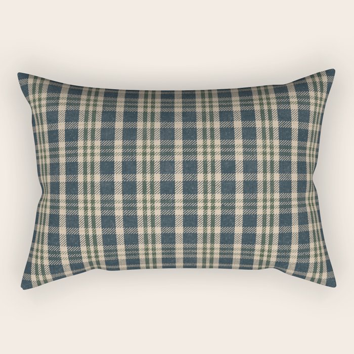 North Country Plaid - classic blue and green Rectangular Pillow Gallery Image 2