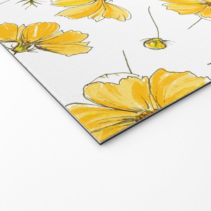 Yellow Cosmos Flowers Welcome Mat Gallery Image 2