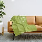 Pisces Zodiac Star Constellation Line Art Chartreuse Green Throw Blanket Gallery Image 1