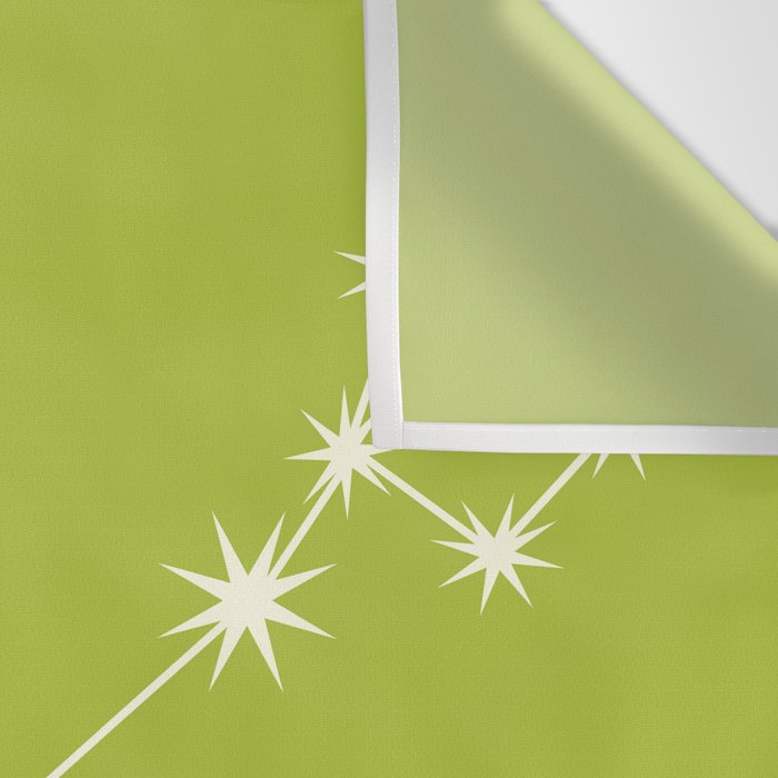 Pisces Zodiac Star Constellation Line Art Chartreuse Green Wall Tapestry Gallery Image 3