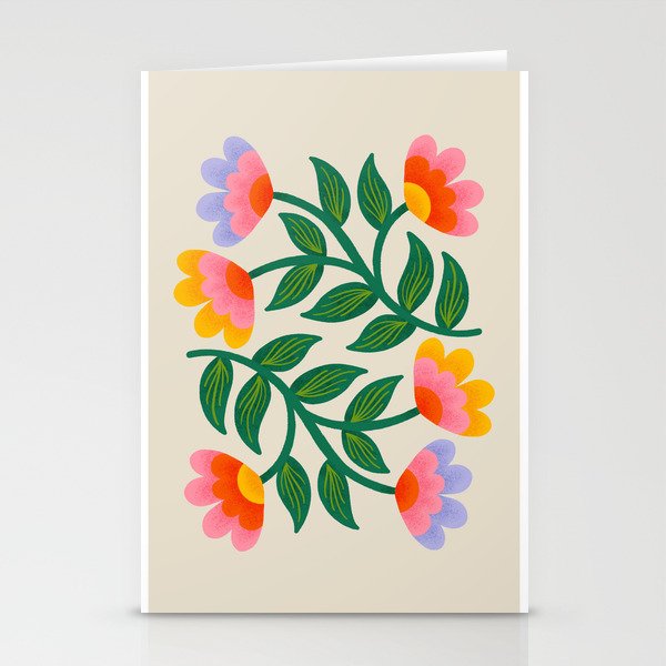 Symmetrical Flowers 1 Stationery Card Gallery Image 2