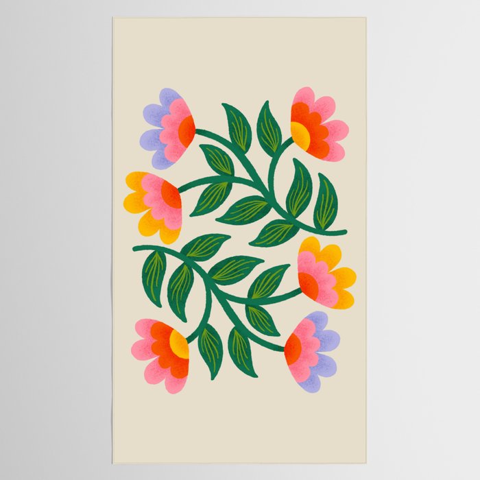 Symmetrical Flowers 1 Tablecloth Gallery Image 2