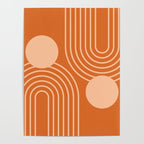 Mid Century Modern Geometric 194 in Orange Shades Poster Gallery Image 4