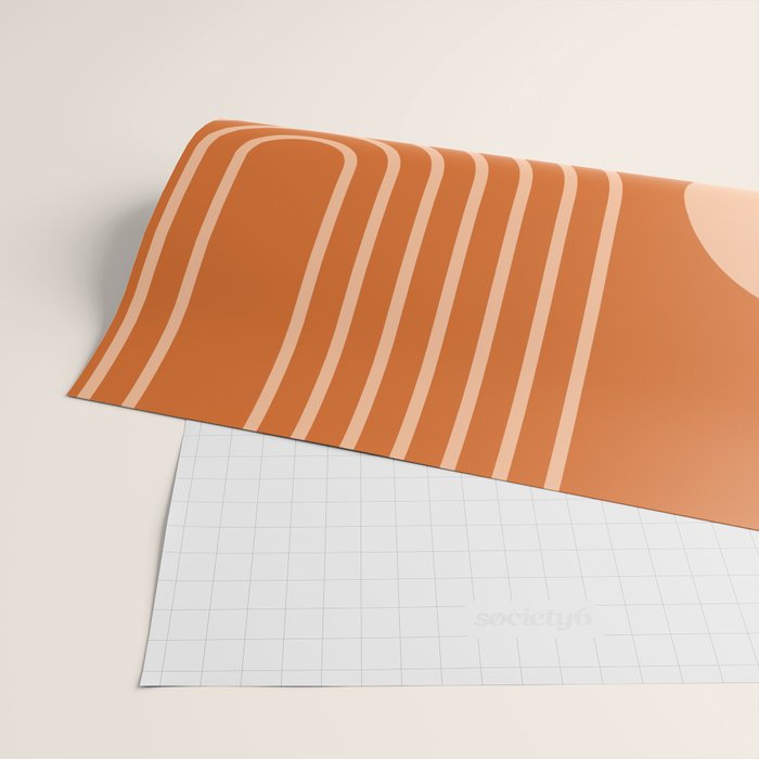 Mid Century Modern Geometric 194 in Orange Shades Wrapping Paper Gallery Image 2
