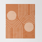 Mid Century Modern Geometric 194 in Orange Shades Throw Blanket Gallery Image 2