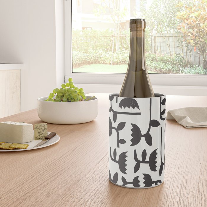 Linocut Tulip Pattern #3 Wine Chiller Gallery Image 4