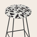 Linocut Tulip Pattern #3 Stool Gallery Image 2