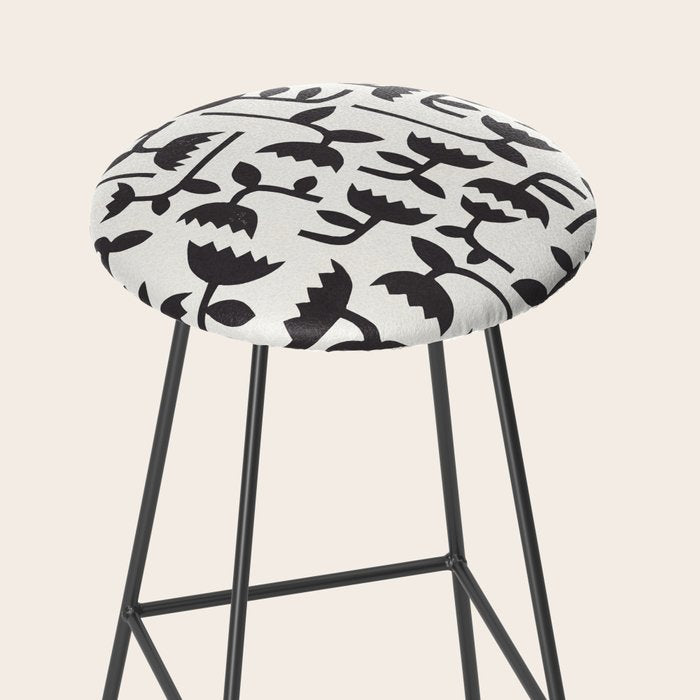 Linocut Tulip Pattern #3 Stool Gallery Image 2