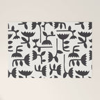 Linocut Tulip Pattern #3 Welcome Mat Gallery Image 1