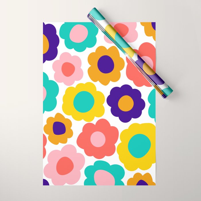 Flowers Pop Wrapping Paper Gallery Image 1