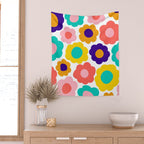 Flowers Pop Wall Tapestry Gallery Image 2