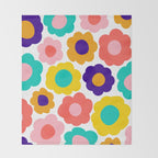 Flowers Pop Throw Blanket Gallery Image 2