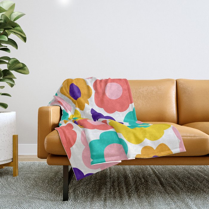 Flowers Pop Throw Blanket Gallery Image 1