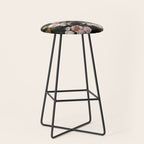 Antique Botanical Roses And  Chamomile Midnight Garden Stool Gallery Image 1