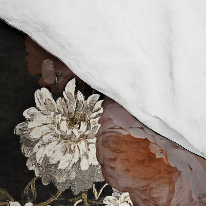 Antique Botanical Roses And  Chamomile Midnight Garden Comforter Gallery Image 4