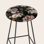 Antique Botanical Roses And  Chamomile Midnight Garden Stool Gallery Image 2
