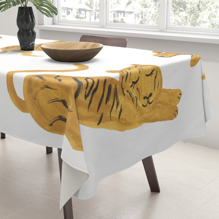 Tiger Lion Cheetah pattern  Tablecloth Gallery Image 3