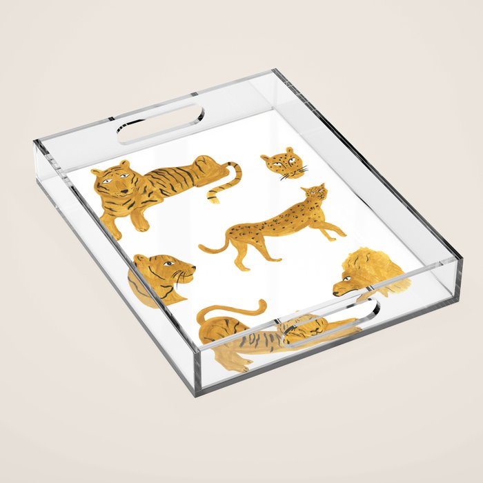 Tiger Lion Cheetah pattern  Acrylic Tray Gallery Image 1