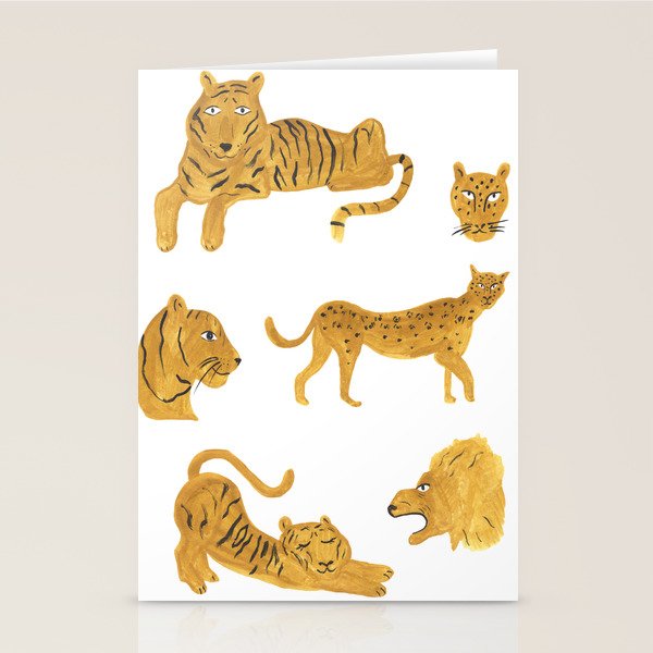 Tiger Lion Cheetah pattern  Stationery Card Gallery Image 1