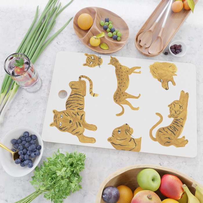Tiger Lion Cheetah pattern  Cutting Board Gallery Image 2