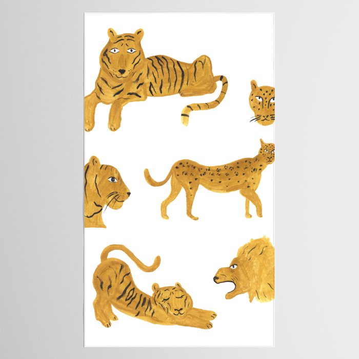 Tiger Lion Cheetah pattern  Tablecloth Gallery Image 2