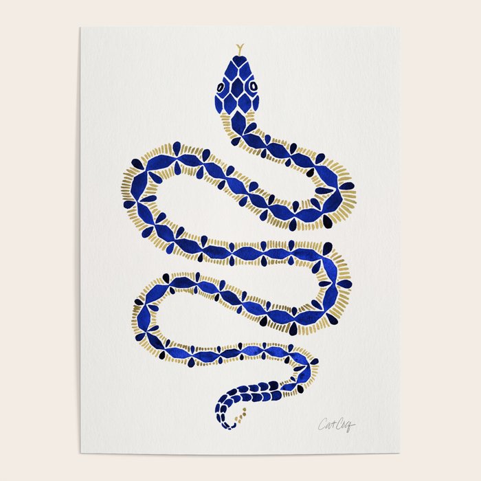Navy & Gold Serpent Poster Gallery Image 4