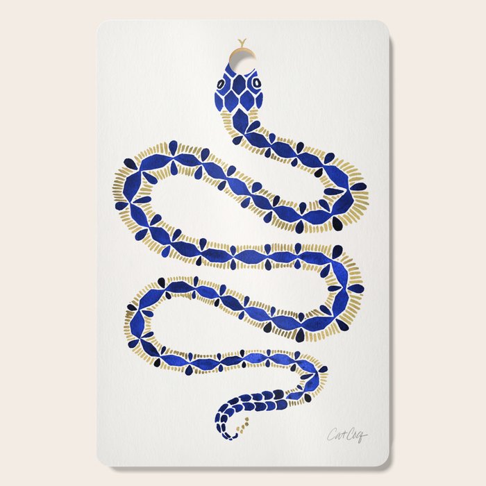 Navy & Gold Serpent Cutting Board Gallery Image 1