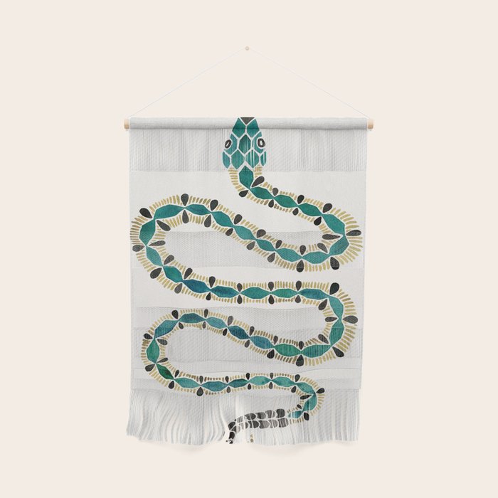 Emerald & Gold Serpent Wall Hanging Gallery Image 1