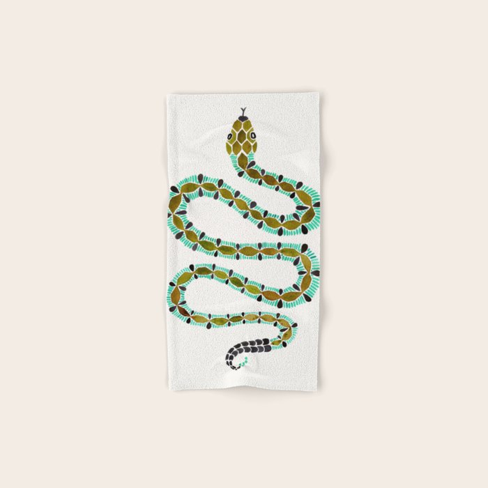 Turquoise Serpent Bath Towel Gallery Image 1