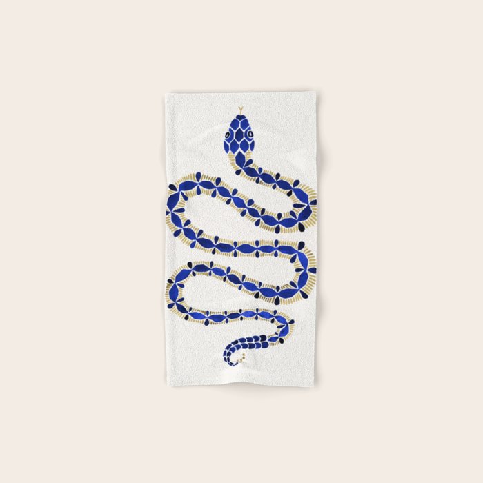 Navy & Gold Serpent Bath Towel Gallery Image 1
