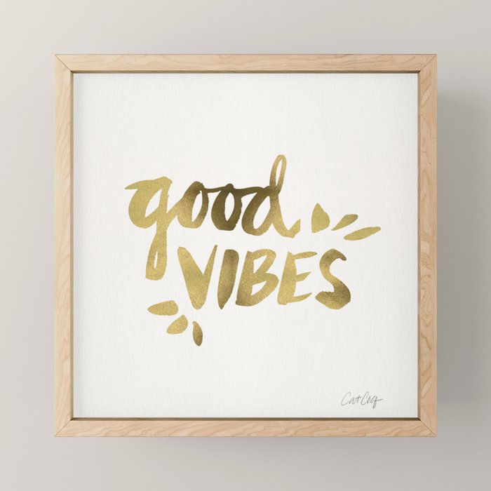 Good Vibes - Gold Ink Mini Art Print Gallery Image 1