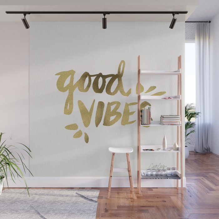 Good Vibes - Gold Ink Wall Mural Gallery Image 1