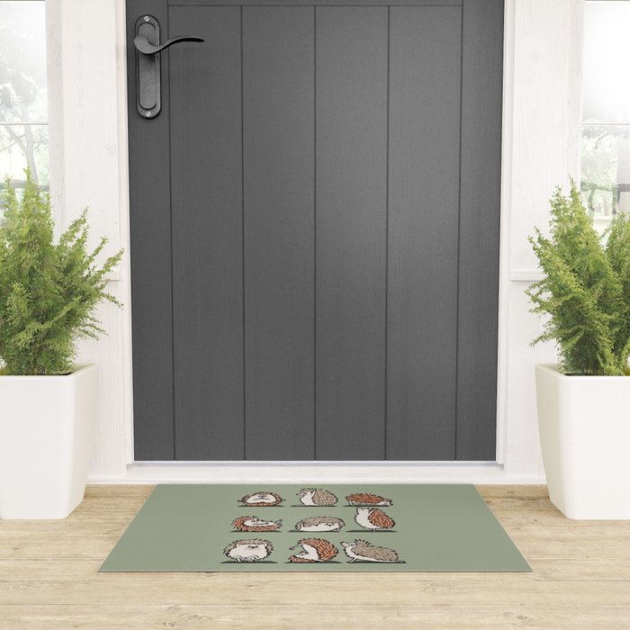 Hedgehog Yoga Welcome Mat Gallery Image 3