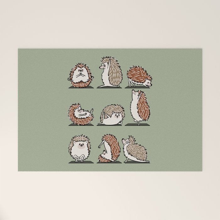 Hedgehog Yoga Welcome Mat Gallery Image 1