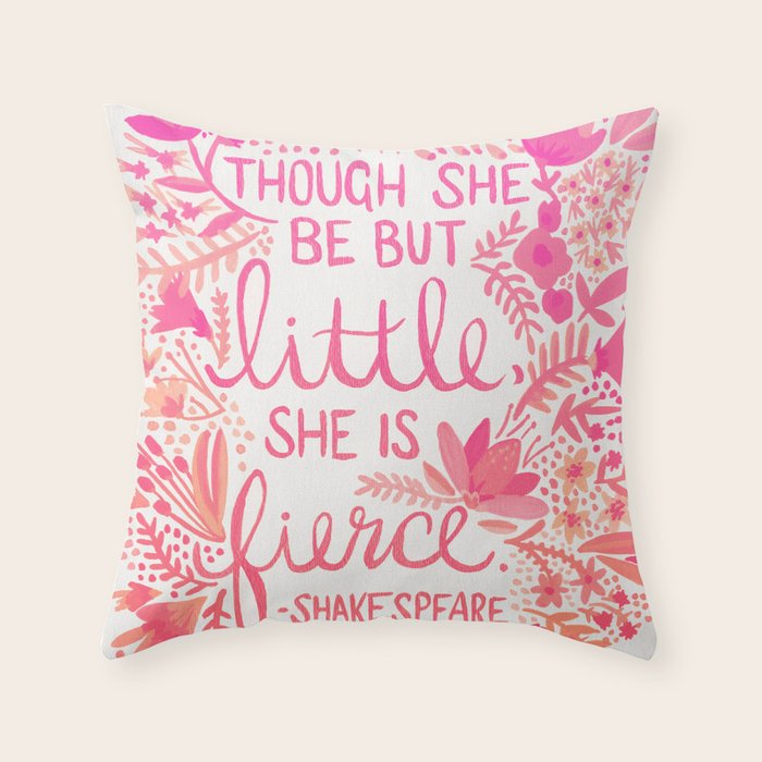 Little & Fierce - Pink OmbrÃ© Throw Pillow Gallery Image 6