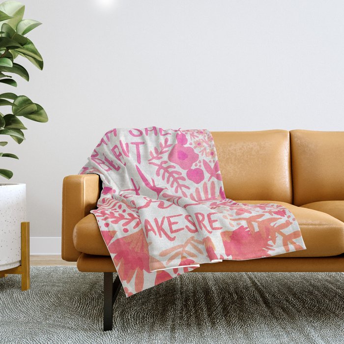 Little & Fierce - Pink OmbrÃ© Throw Blanket Gallery Image 1